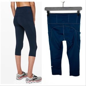 Lululemon Fast and Free High-Rise Crop II 23" *Non-Reflective True Navy size 6